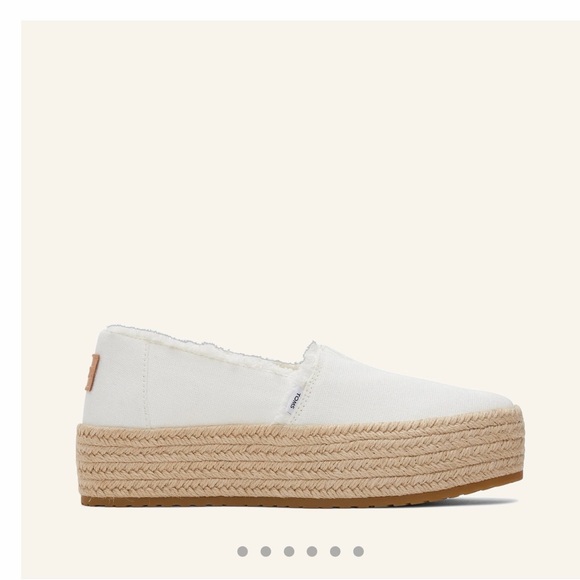 TOMS Cream Canvas Espadrille Slip-On with Rope Sole - Picture 5 of 5